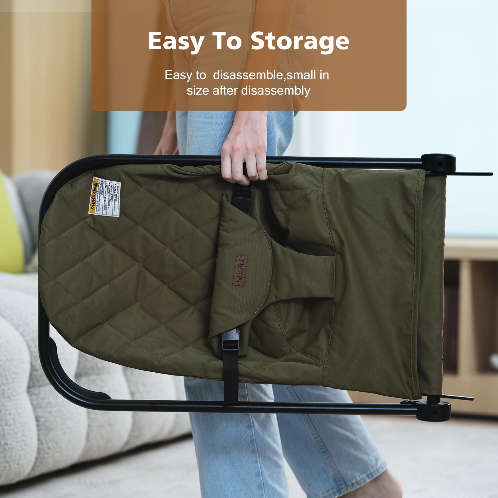 Lfhiwhd Baby Bouncer folds flat for easy storage and travel