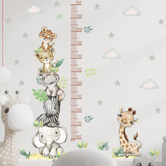 LFQZSNHD wildlife height chart with friendly animals for learning and play.