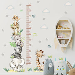 LFQZSNHD jungle height chart features giraffe and elephant for kids' room growth.