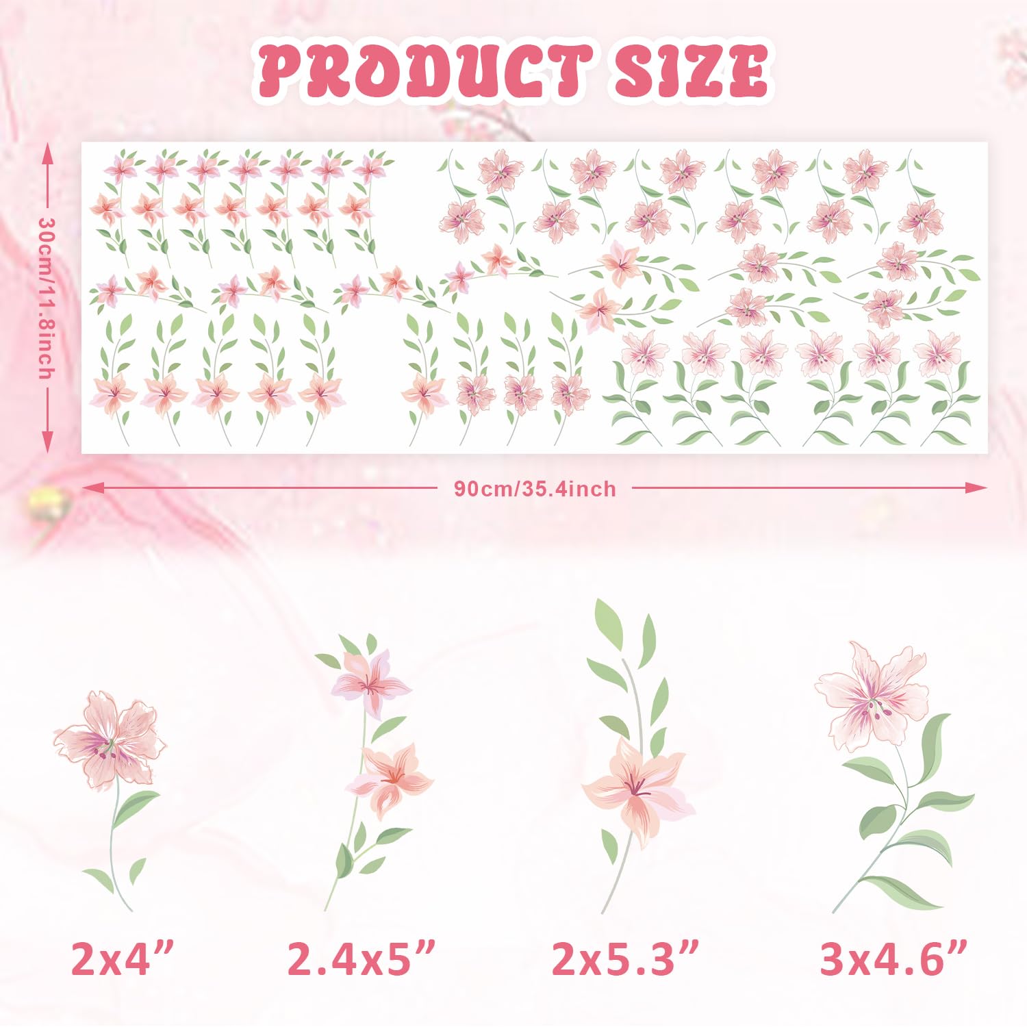 LHIUEM rose wall stickers pink enhance nursery decor with delicate floral details