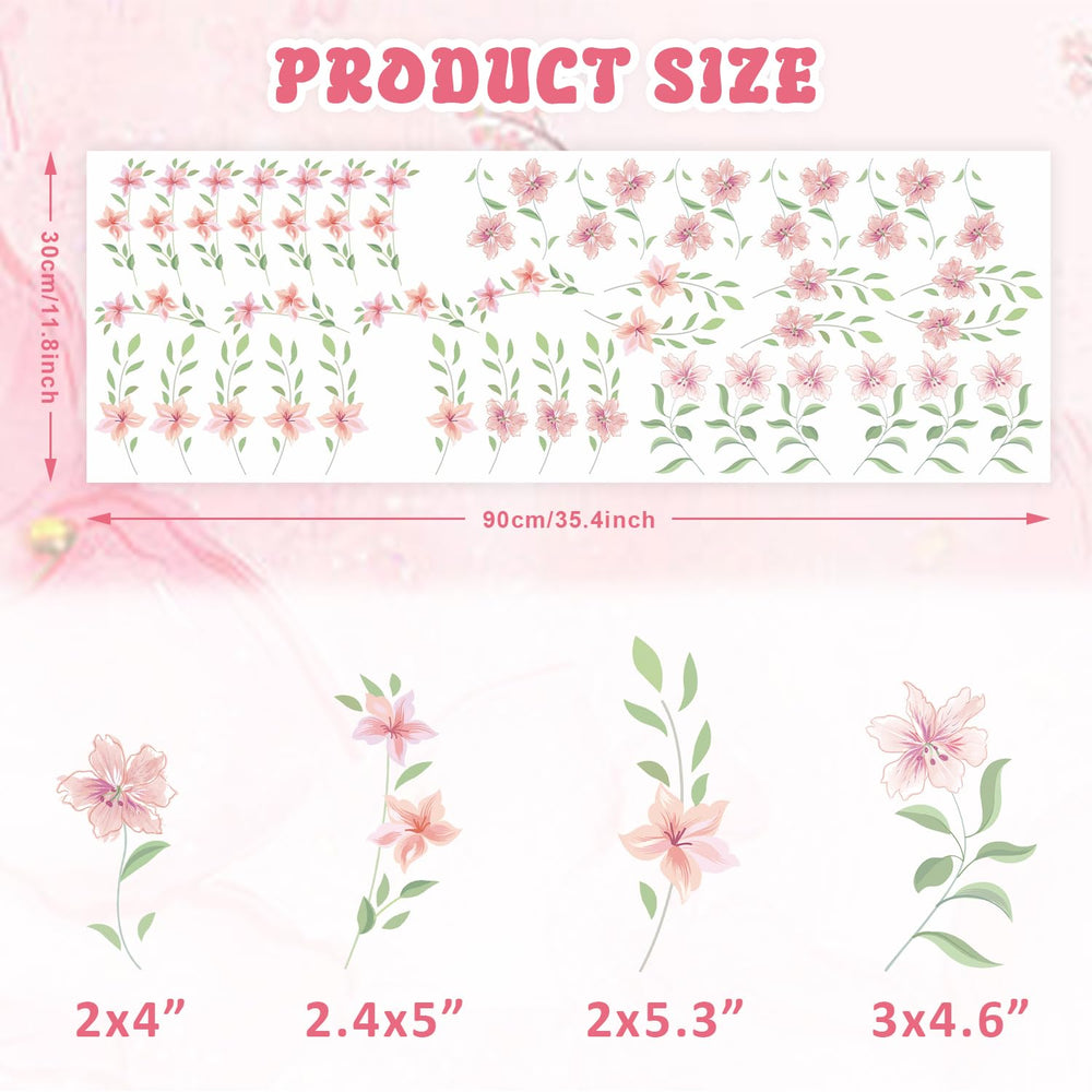 LHIUEM rose wall stickers pink enhance nursery decor with delicate floral details