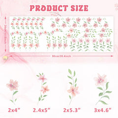 LHIUEM rose wall stickers pink enhance nursery decor with delicate floral details