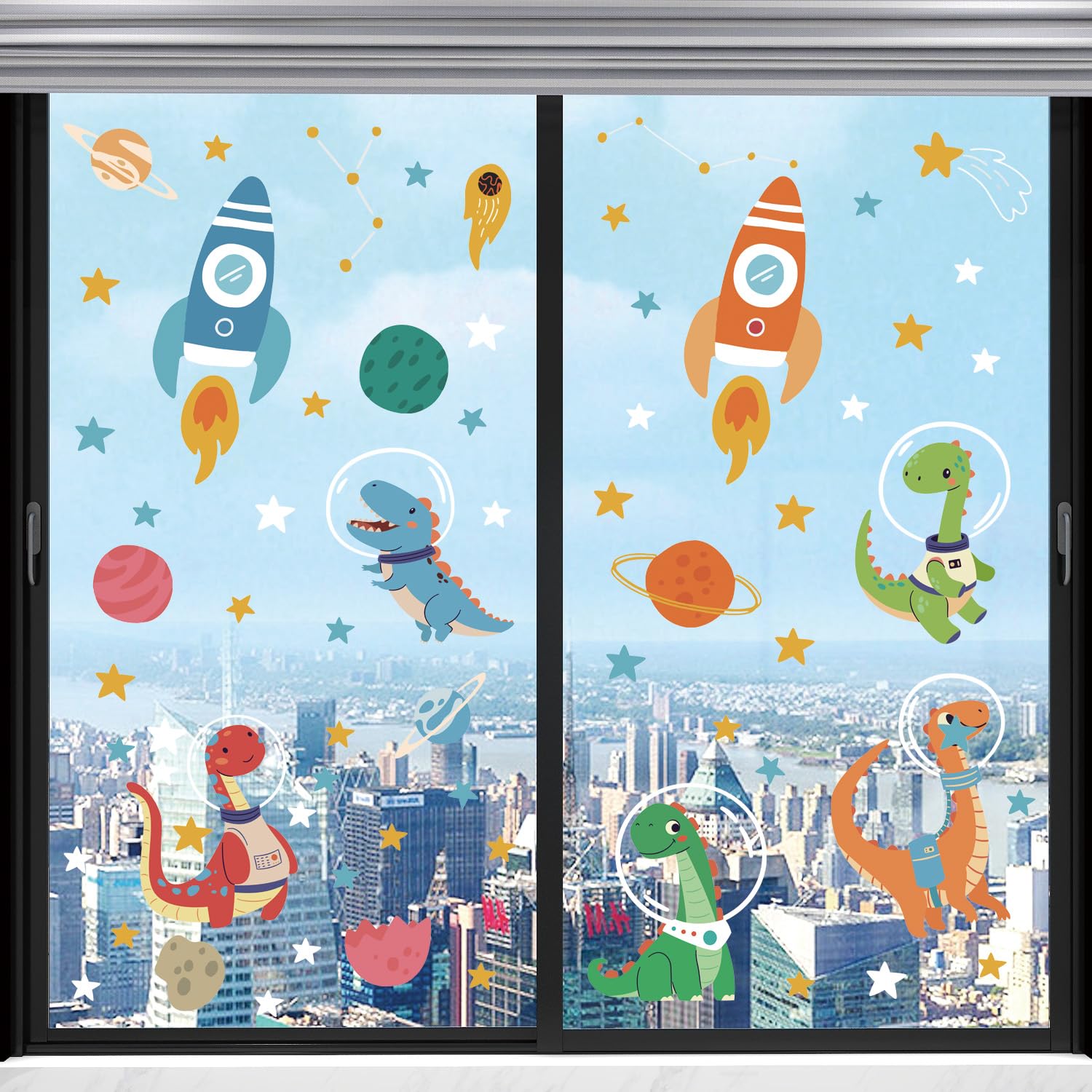 LHIUEM solar system planets stickers add educational space scenery to any room.