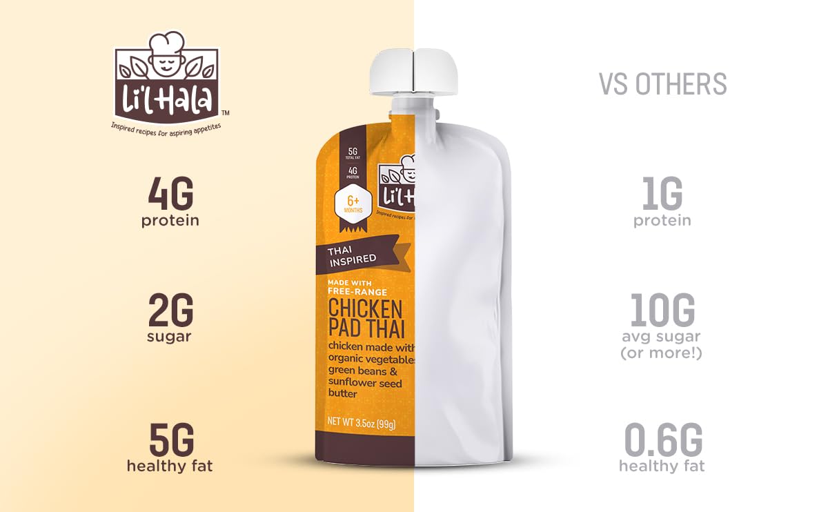 Li'l Hala Foods no hormones claim, natural ingredients for babies.