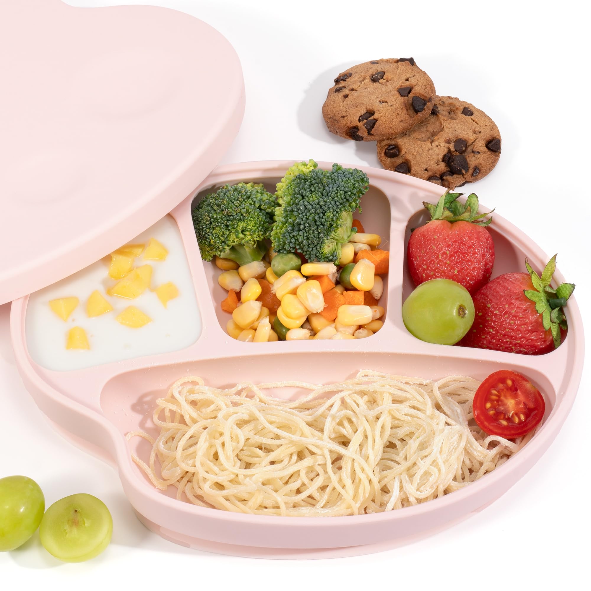 Li & Zhao suction plate on the go supports organized meals