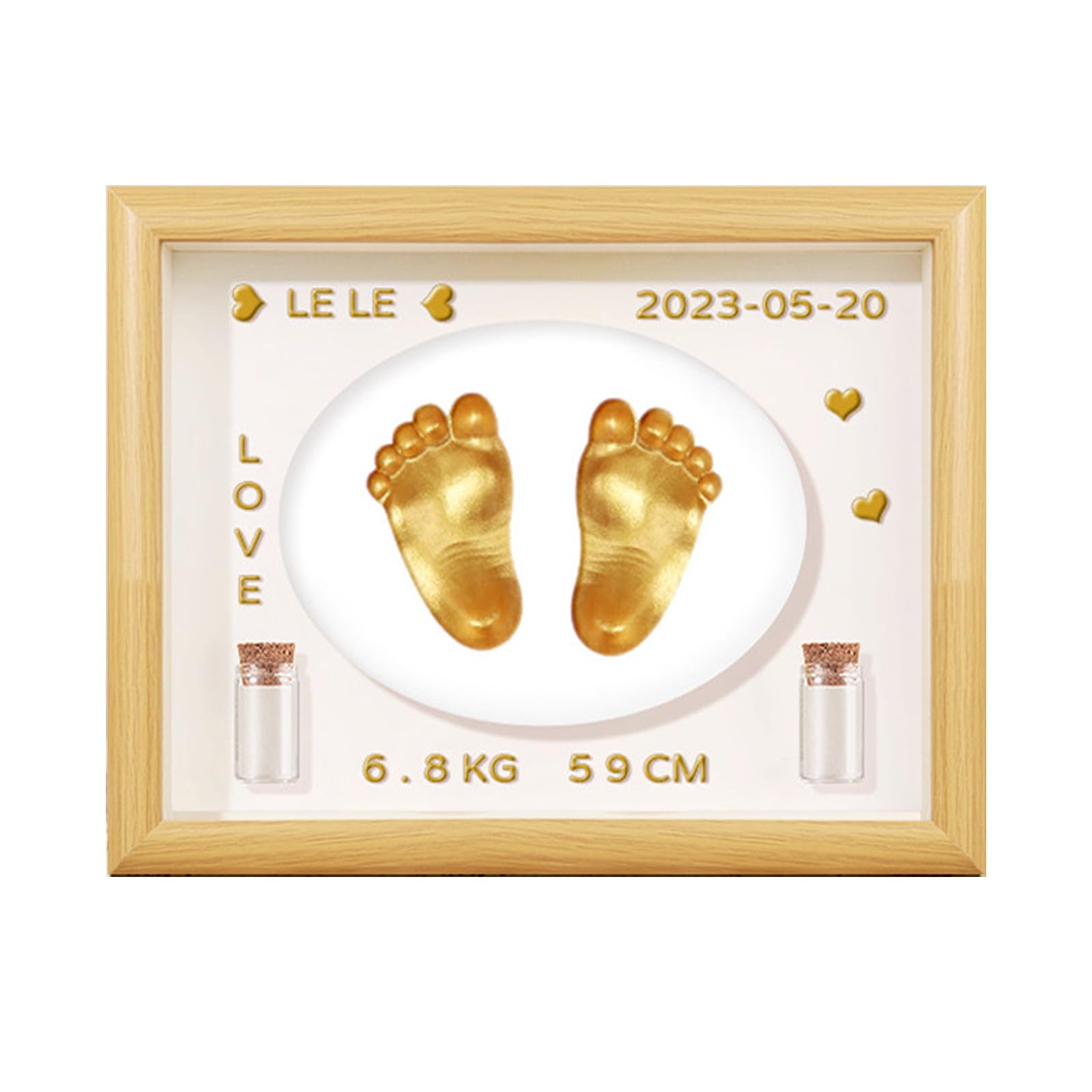 Liannan baby footprints set ready for imprinting with a safe, kid-friendly process