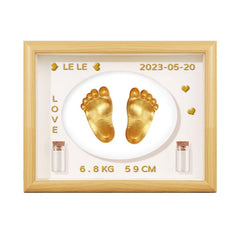 Liannan baby footprints set ready for imprinting with a safe, kid-friendly process
