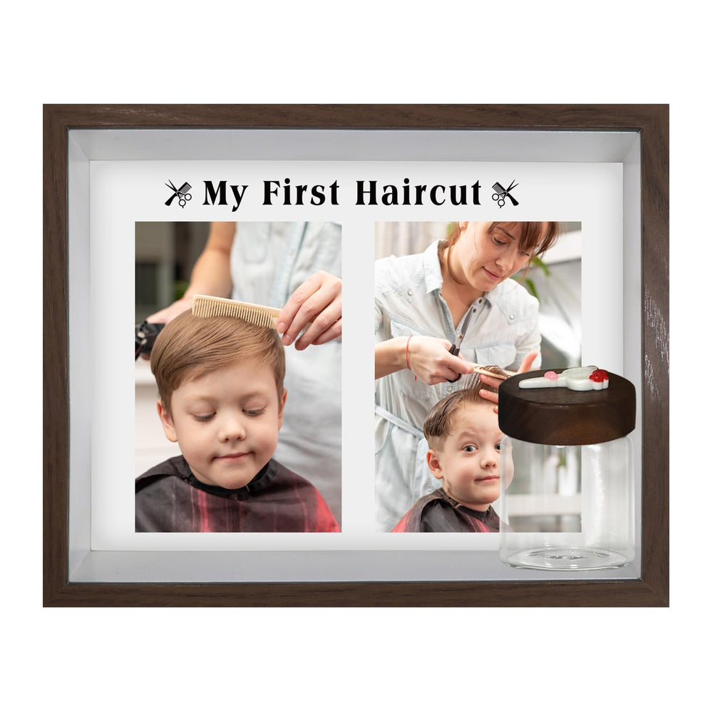 Liannan first haircut frame with dual photo display to capture before and after moments.