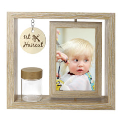 Liannan My First Haircut frame showing before and after photos for a cherished nursery display