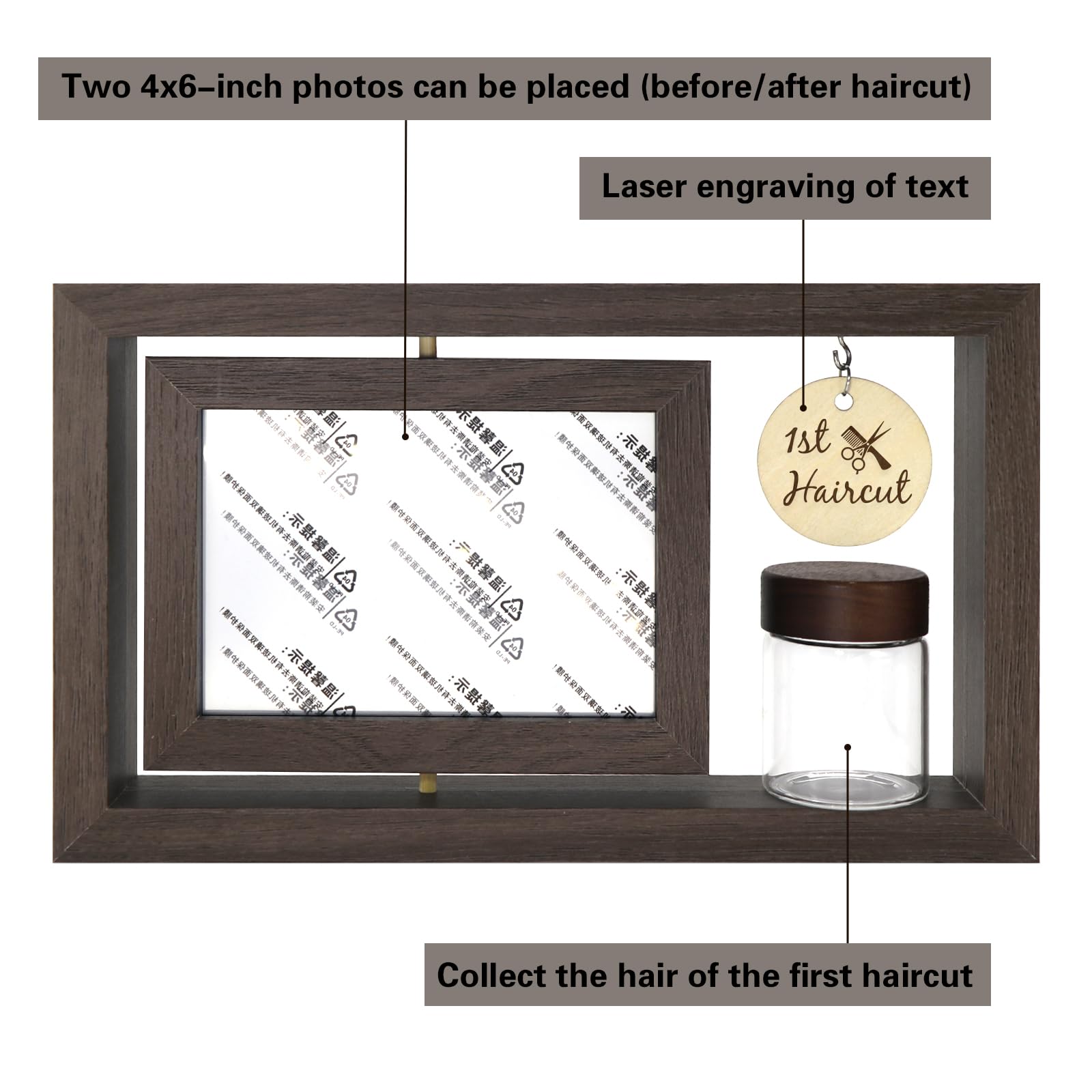 Liannan nursery display brown2 frame blends safe materials with stylish memory display.