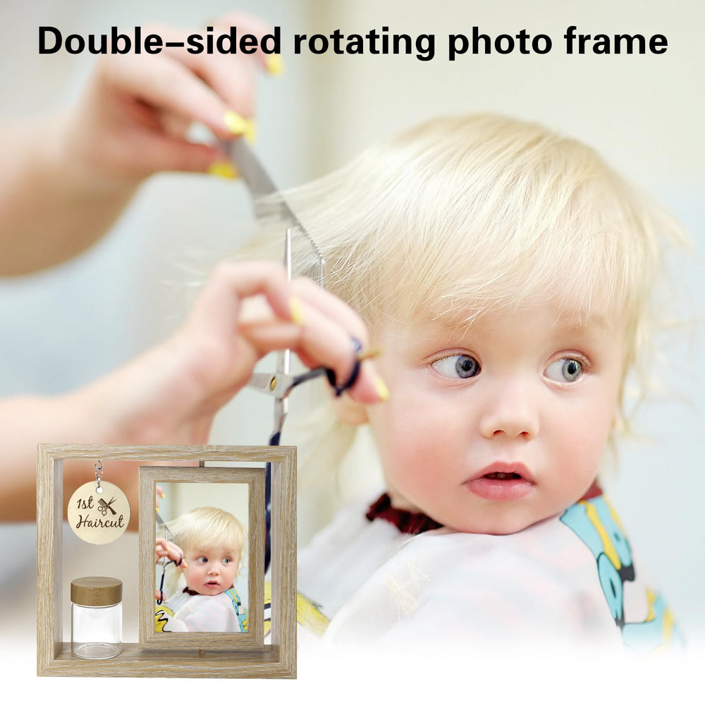 Personalized engraving adds baby's name and haircut date for a one-of-a-kind memento