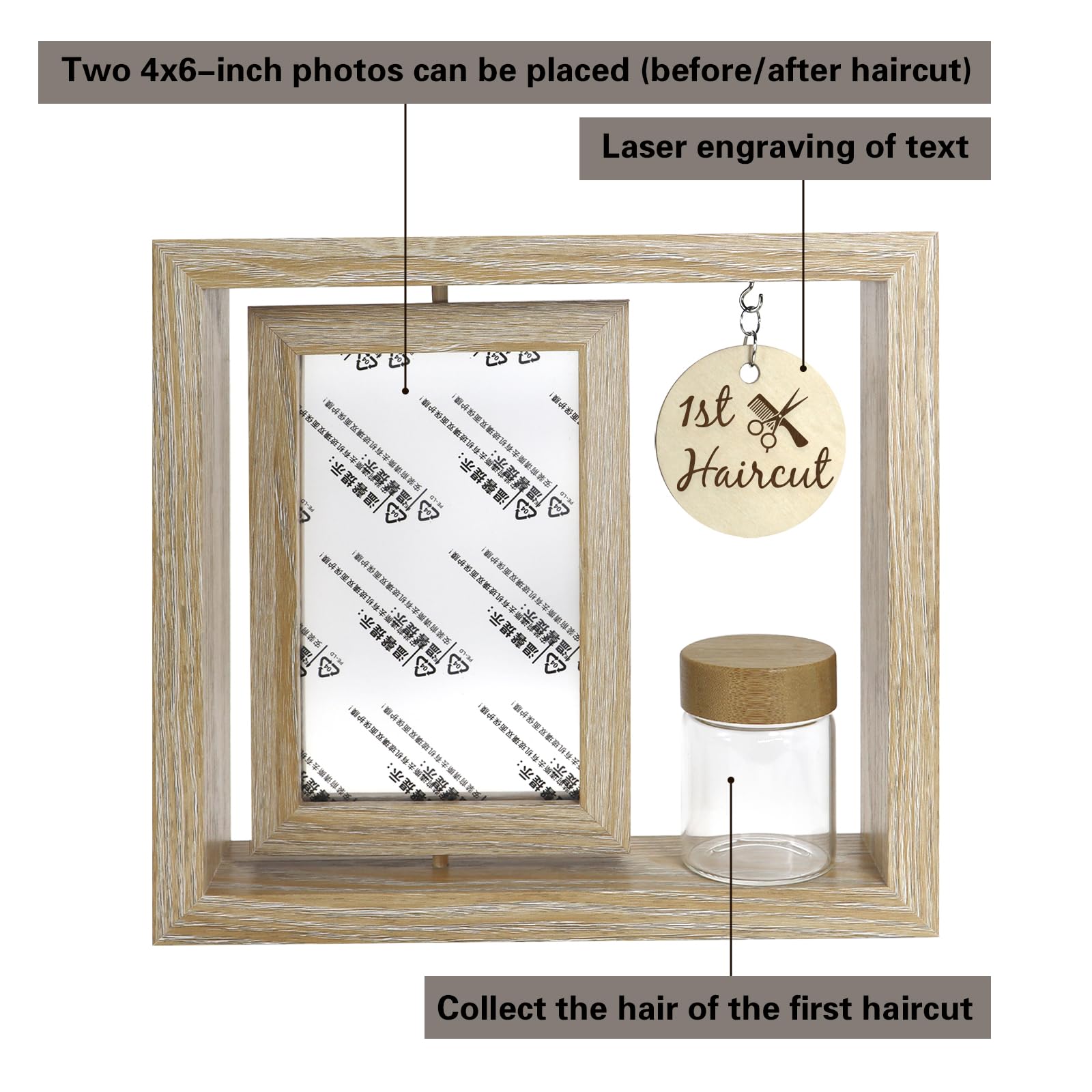 Swivel design lets you switch between photos without removing the frame