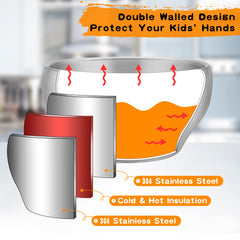 LIANYU double-walled insulated kids bowl keeps contents at a comfortable temperature.
