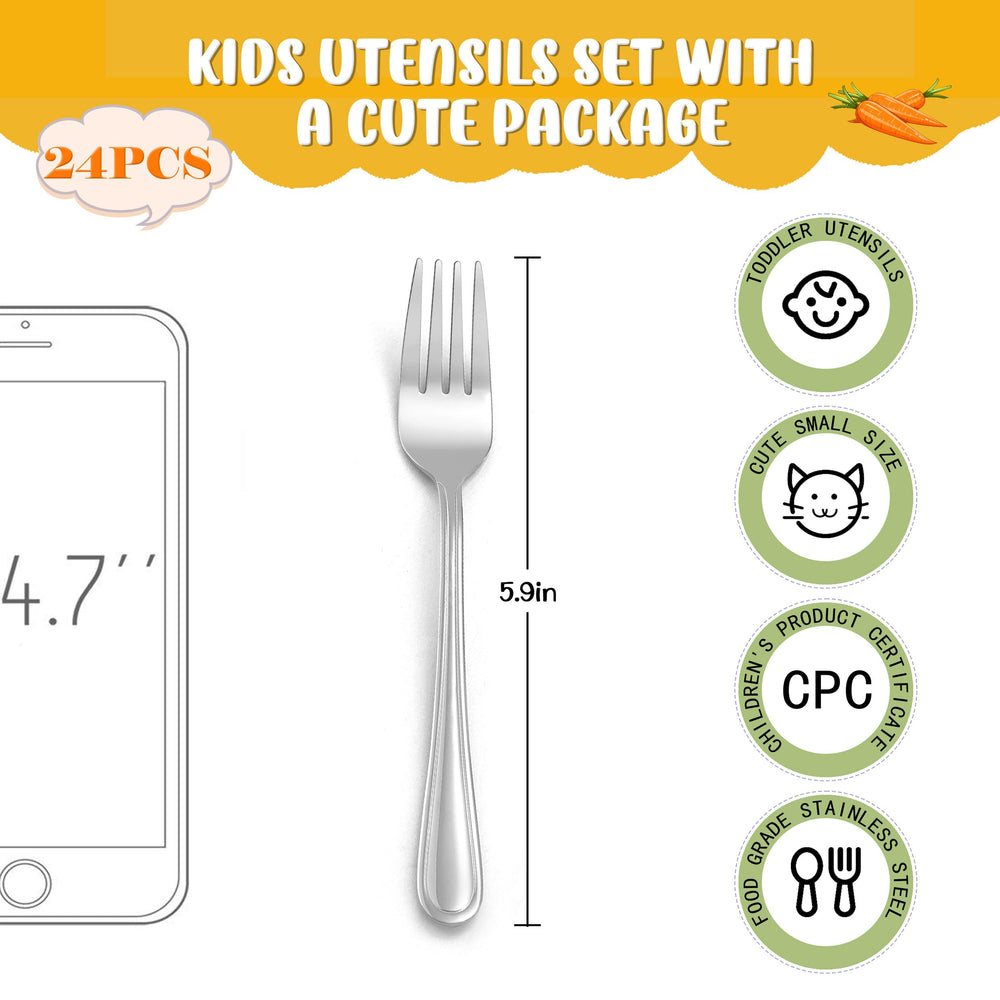 LIANYU kids forks with smooth edges for safe meals and confident handling