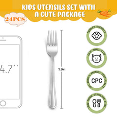 LIANYU kids forks with smooth edges for safe meals and confident handling