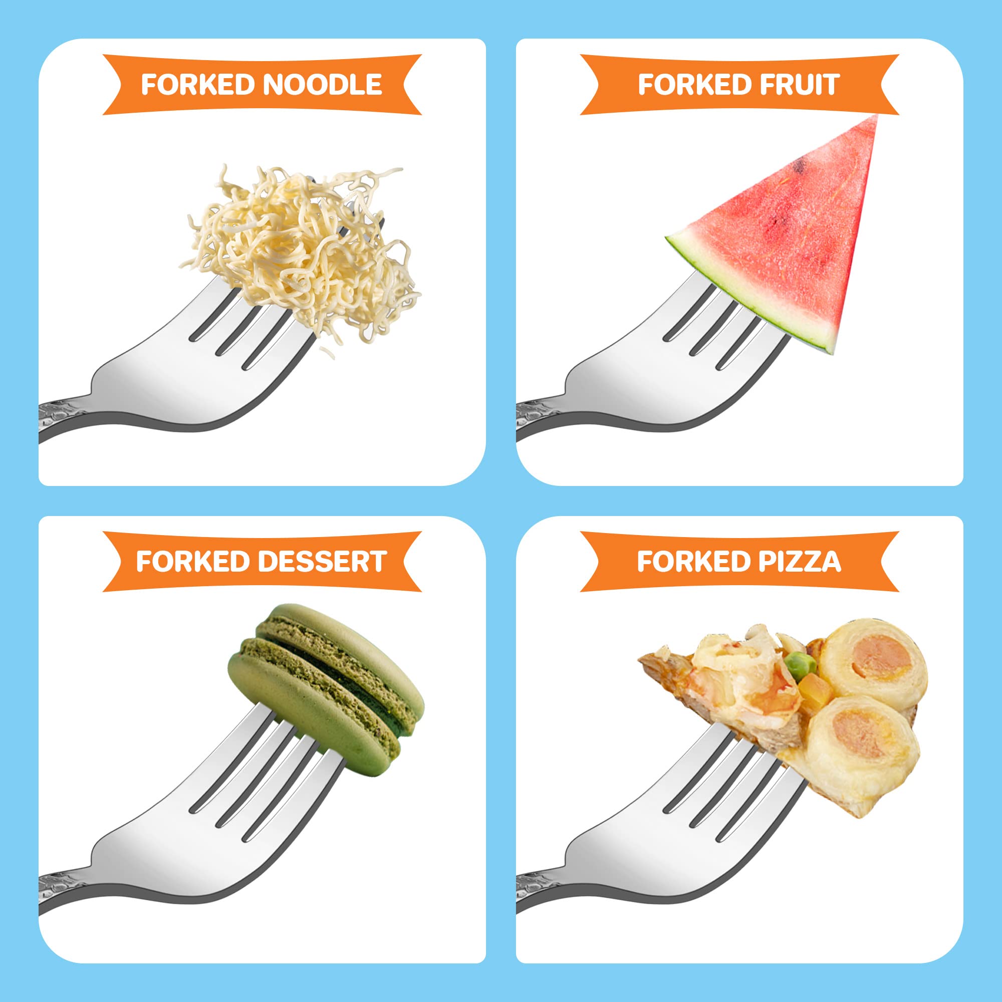 LIANYU forks feature a mirror finish and smooth tips for safe eating.