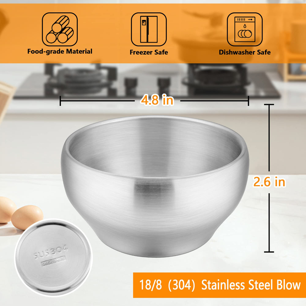 LIANYU stainless steel bowls close-up shows durable SUS304 material for kids.
