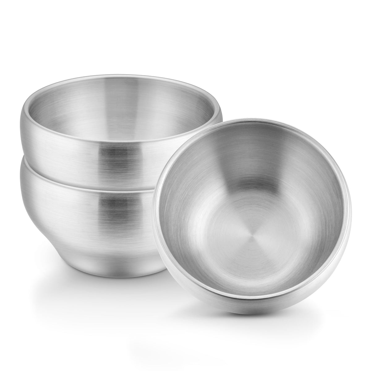 LIANYU 3-pack stainless steel kids bowls for 12oz portions, durable and safe.