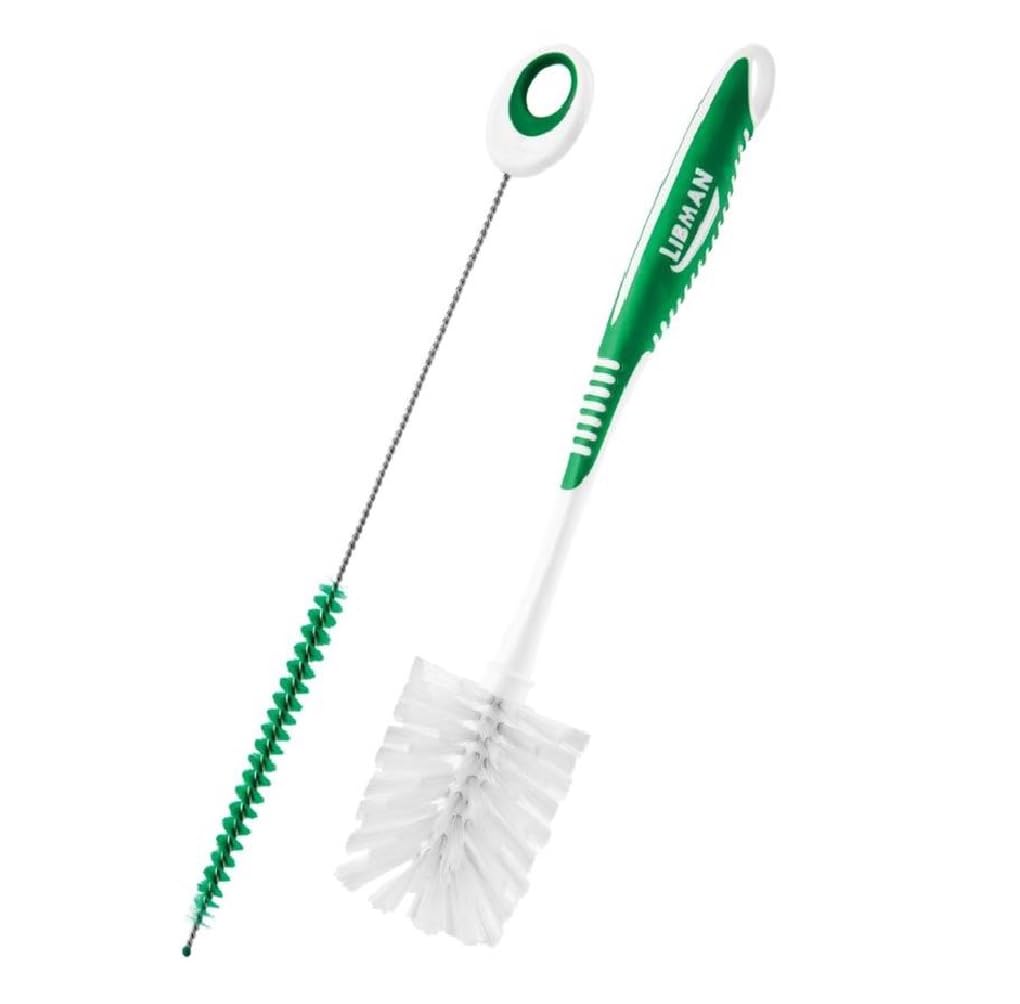 LIBMAN COMMERCIAL bottle and straw brush cleans narrow bottle necks and straw interiors safely.