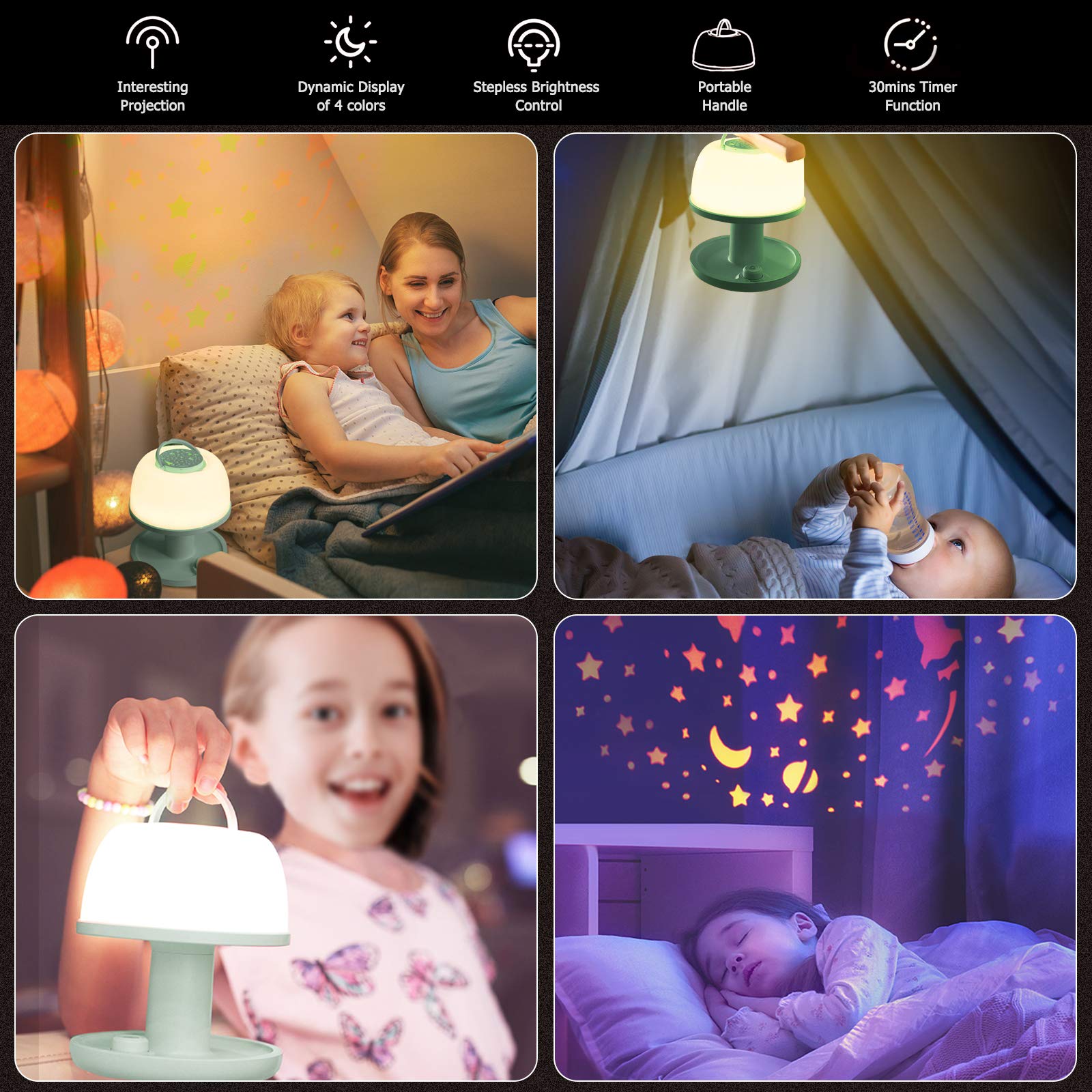 LICKLIP dimmable LED bedside lamp provides soft warmth for calming evenings