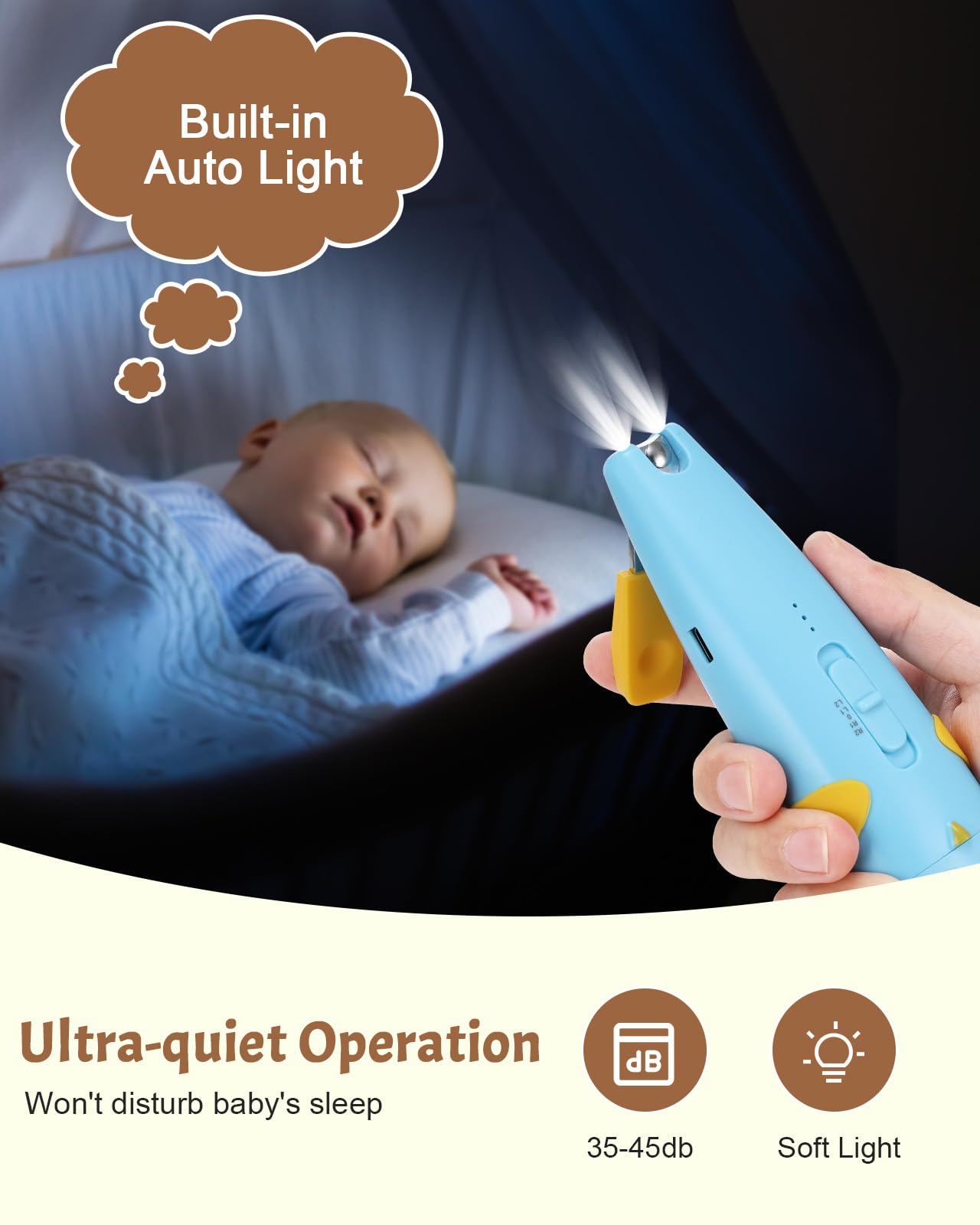 Lictin automatic-light nail trimmer illuminates nails for precise trimming