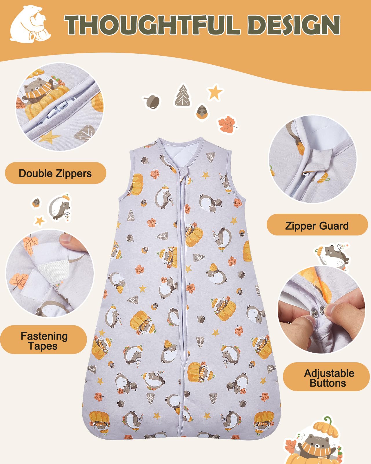 Lictin wearable blanket armhole studs for adjustable fit.