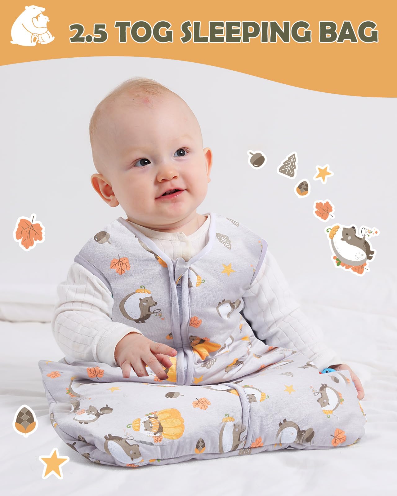 Lictin baby sleeping bag supports safe sleep with snug warmth.
