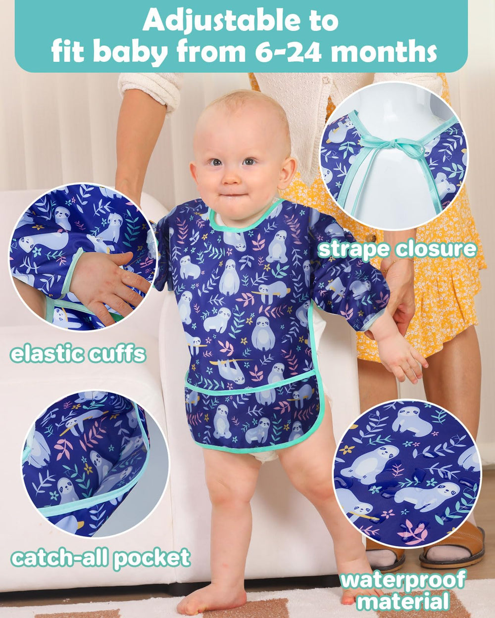 Lictin three-pack baby bibs with charming prints and practical design