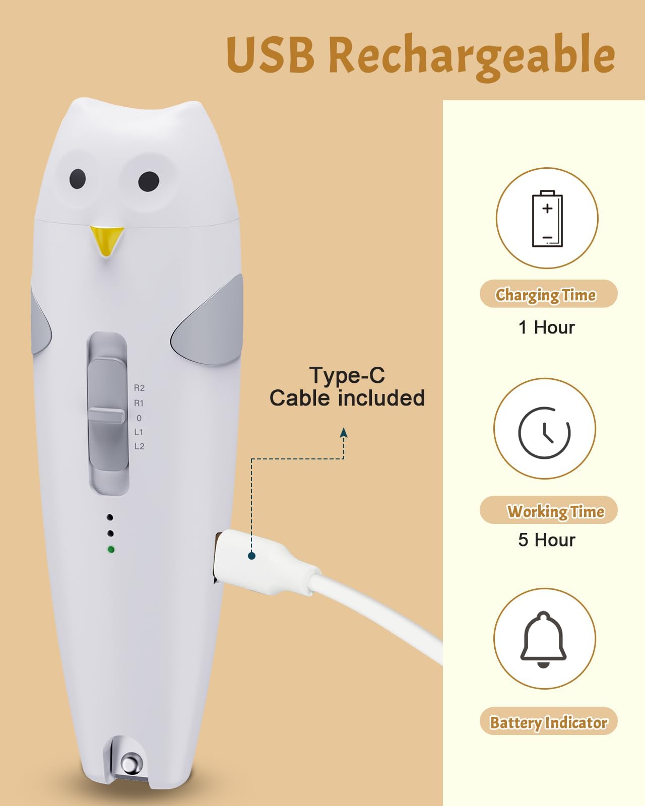 Lictin ultra-quiet motor for peaceful nail trimming sessions.
