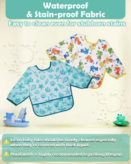 Lictin waterproof toddler bibs for ages 6-24 months.