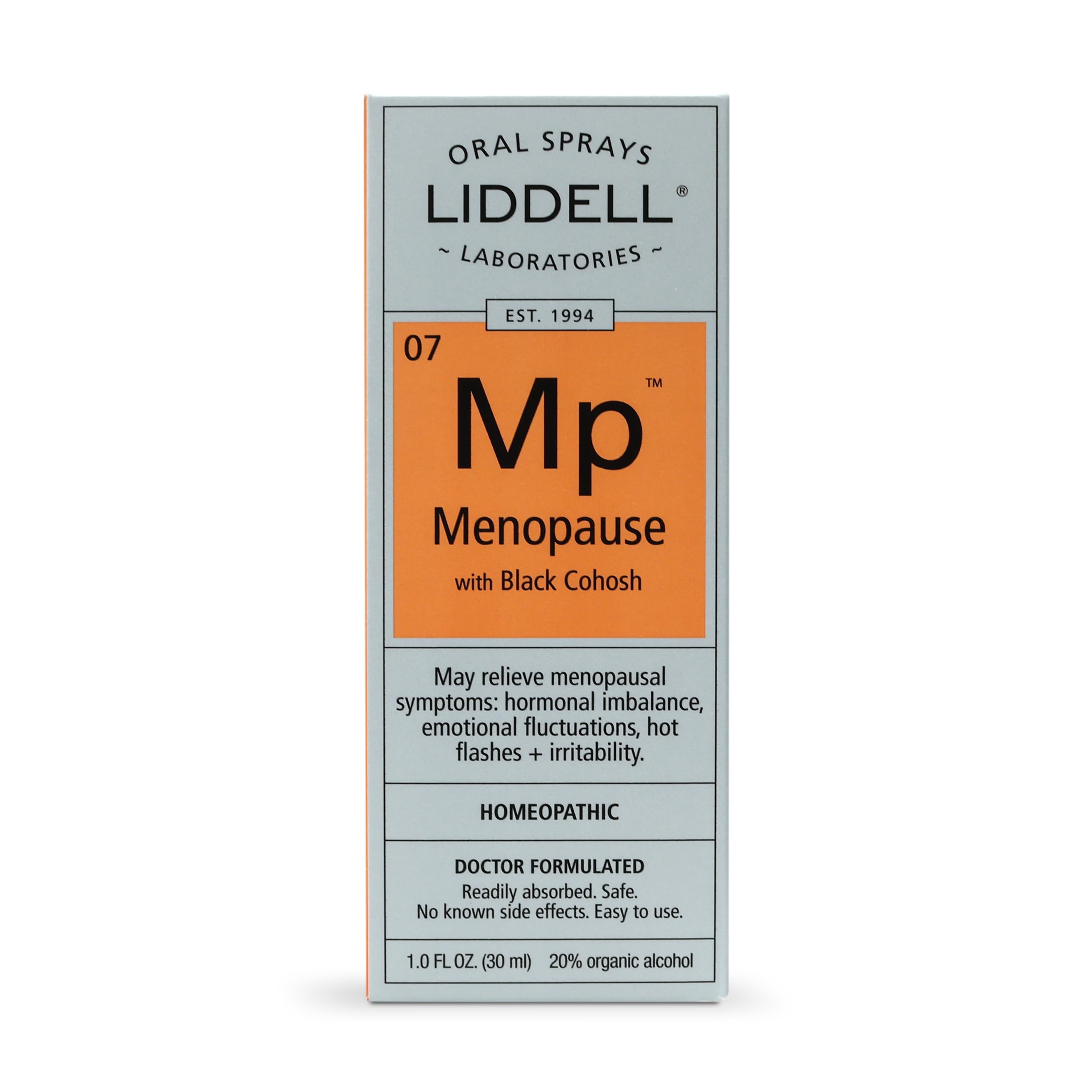 Liddell menopause spray bottle under-tongue application