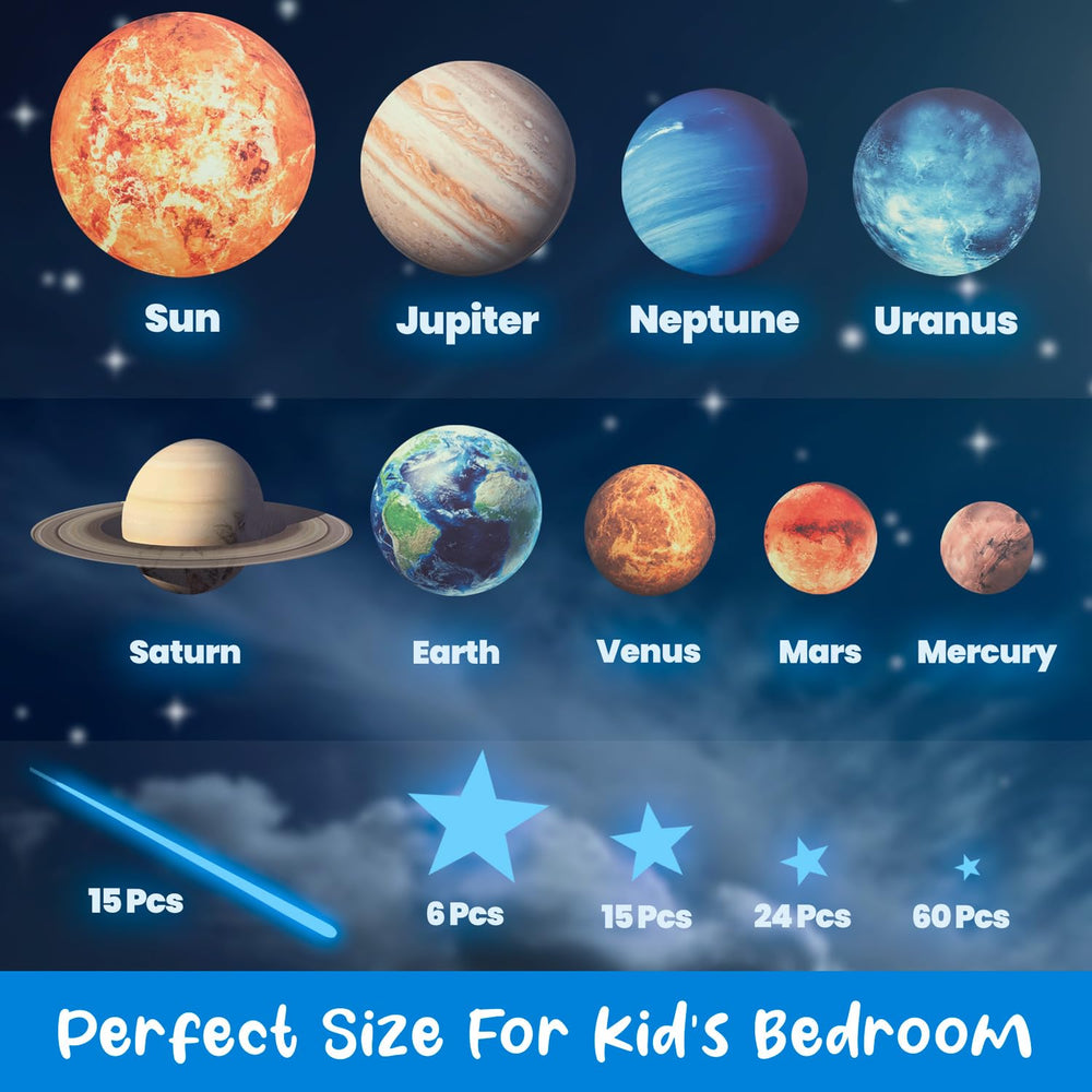 LiderStar blue-planets delivers a vibrant celestial display in a kid’s room.