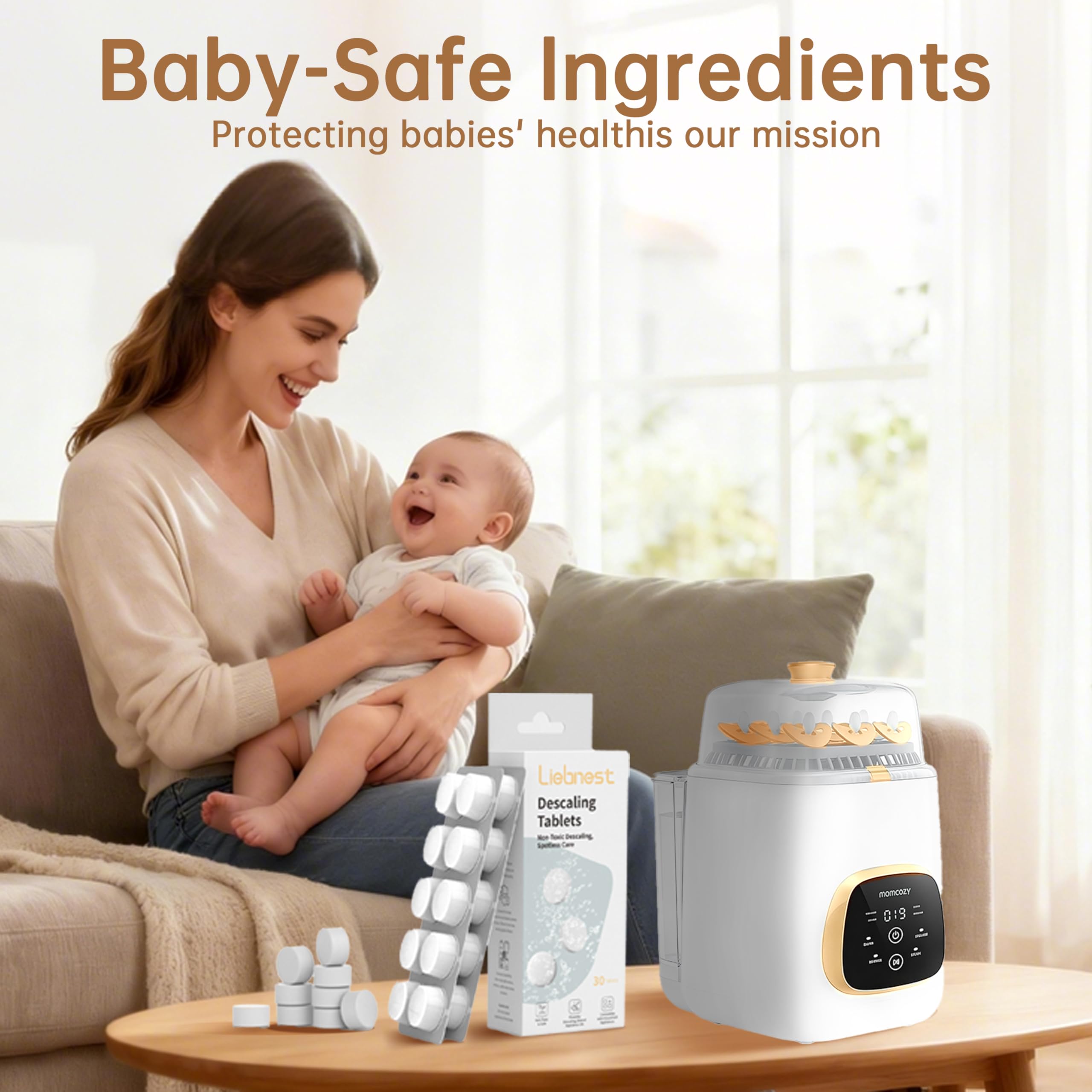 Liebnest safe, fragrance-free formula for baby feeding appliances.