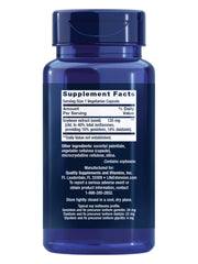 Life Extension Soy Isoflavones label detail highlights 40% isoflavones for consistent potency.