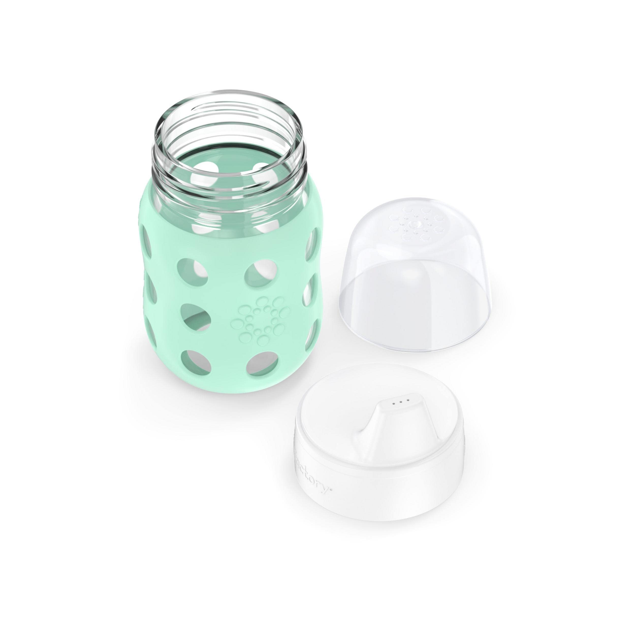 Lifefactory wide neck design makes filling and cleaning easy for caregivers.