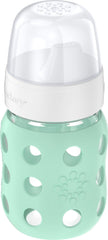 Lifefactory hard sippy spout with vented valve supports smooth transitions.