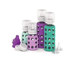 Lifefactory 4 oz mint bottle with silicone sleeve for secure grip