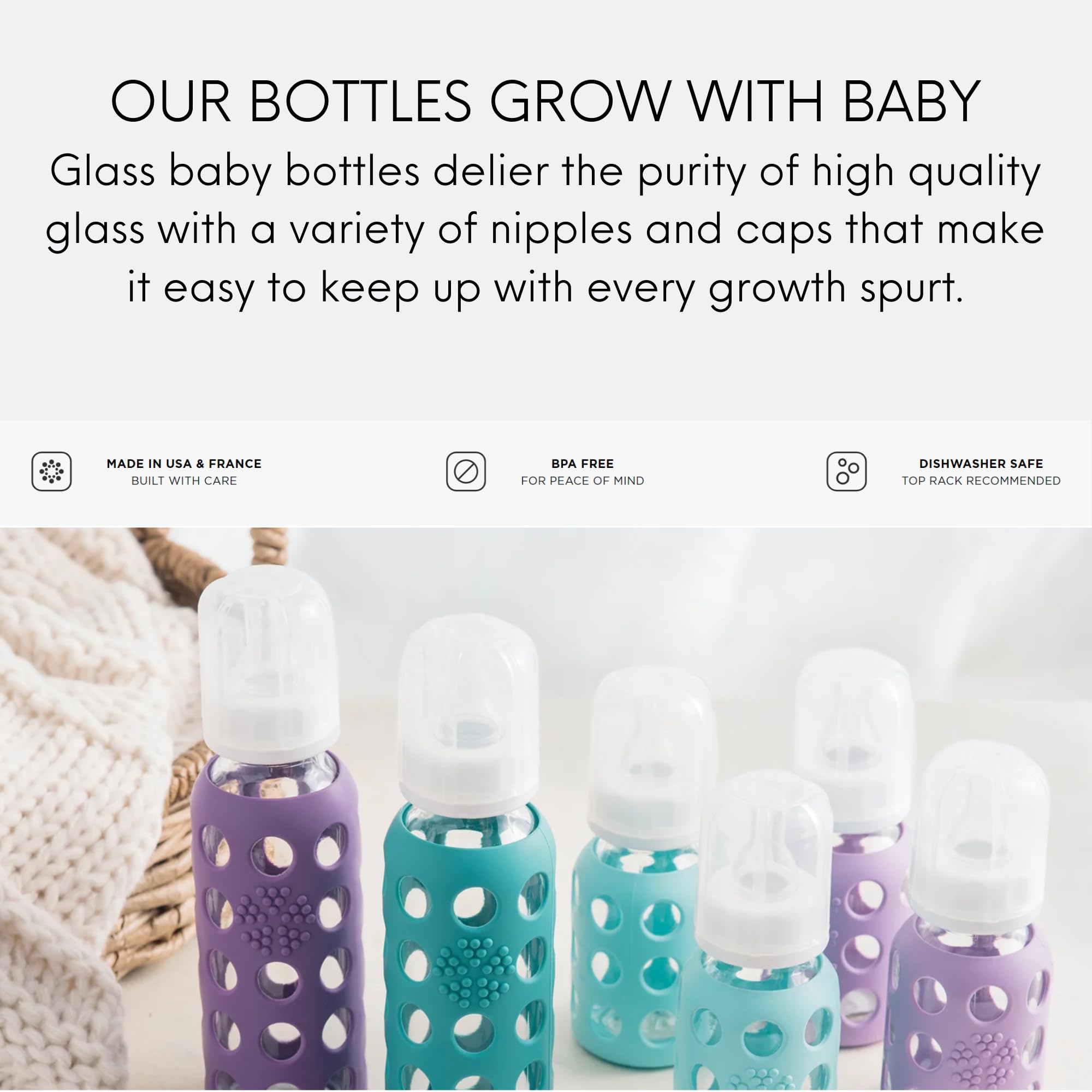 Lifefactory 9oz bottle with silicone sleeve Cantaloupe for Stage 2 use
