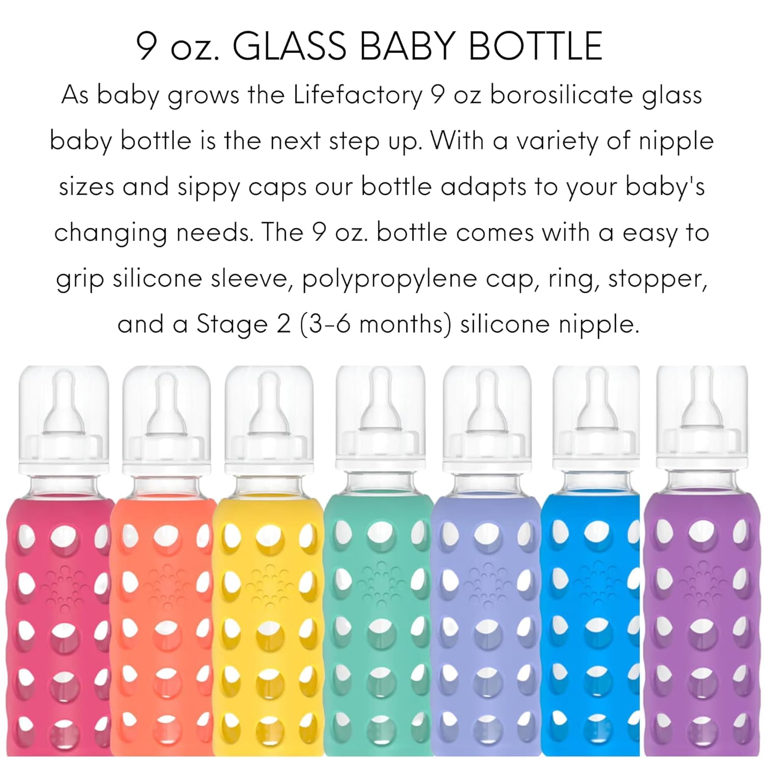 Lifefactory borosilicate glass core offers clarity and durability.