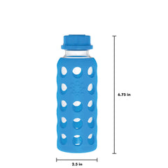 Lifefactory BPA-free glass bottle Ocean, durable for daily use.