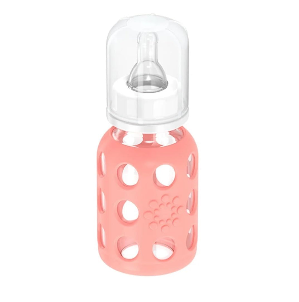 Lifefactory cap and silicone nipple kit for Stage 1 feeding.