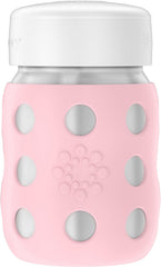 Lifefactory Desert Rose 8oz bottle closeup, durable construction for daily use