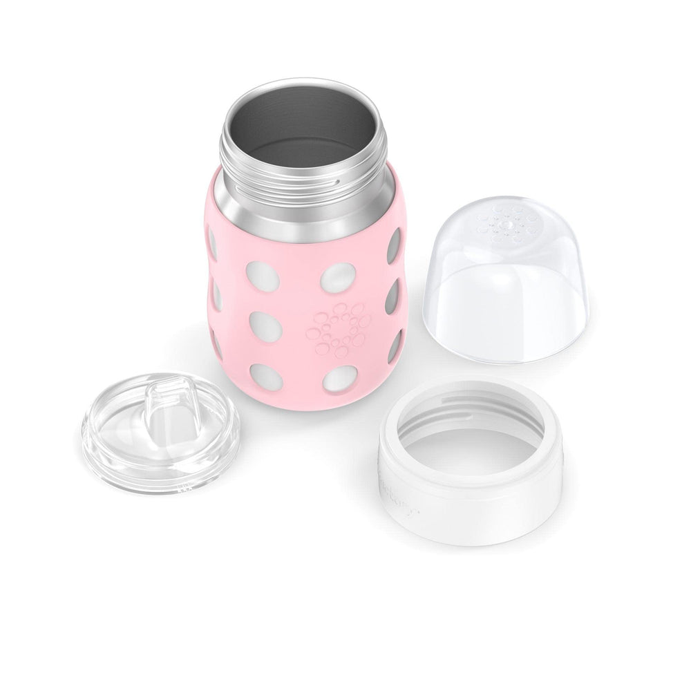Lifefactory Desert Rose silicone sleeve provides a secure, comfortable grip
