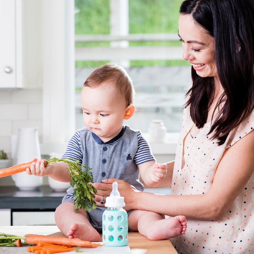 Lifefactory nipple on top rack dishwasher safe for easy cleanup.