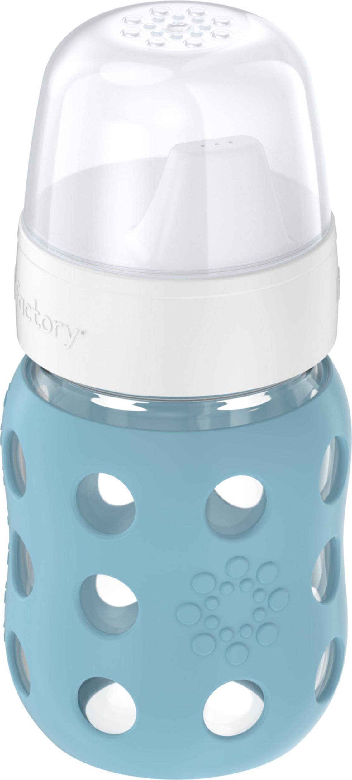 Lifefactory protective silicone sleeve in denim color protects the glass