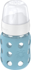 Lifefactory protective silicone sleeve in denim color protects the glass