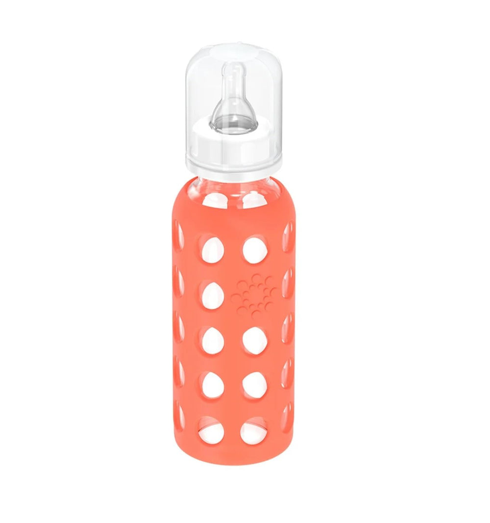 Close-up of Lifefactory silicone sleeve showing grip and cushioning.