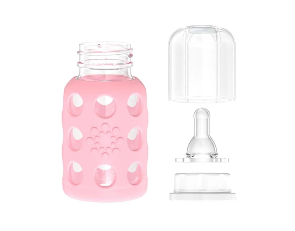 Lifefactory silicone sleeve features measurements for portion tracking.
