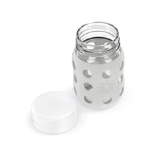 Lifefactory stone gray bottle with silicone sleeve for durable, comfortable grip