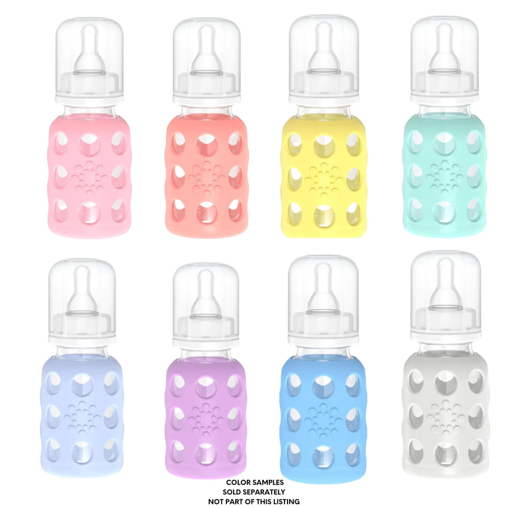 Lifefactory two-pack glass baby bottles with sleeves for organized feeding